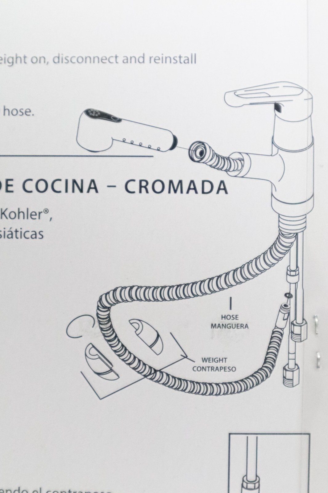 Jones Stephens Pull-Out Kitchen Faucet Hose Universal Style Chrome Plated K53090 gallery