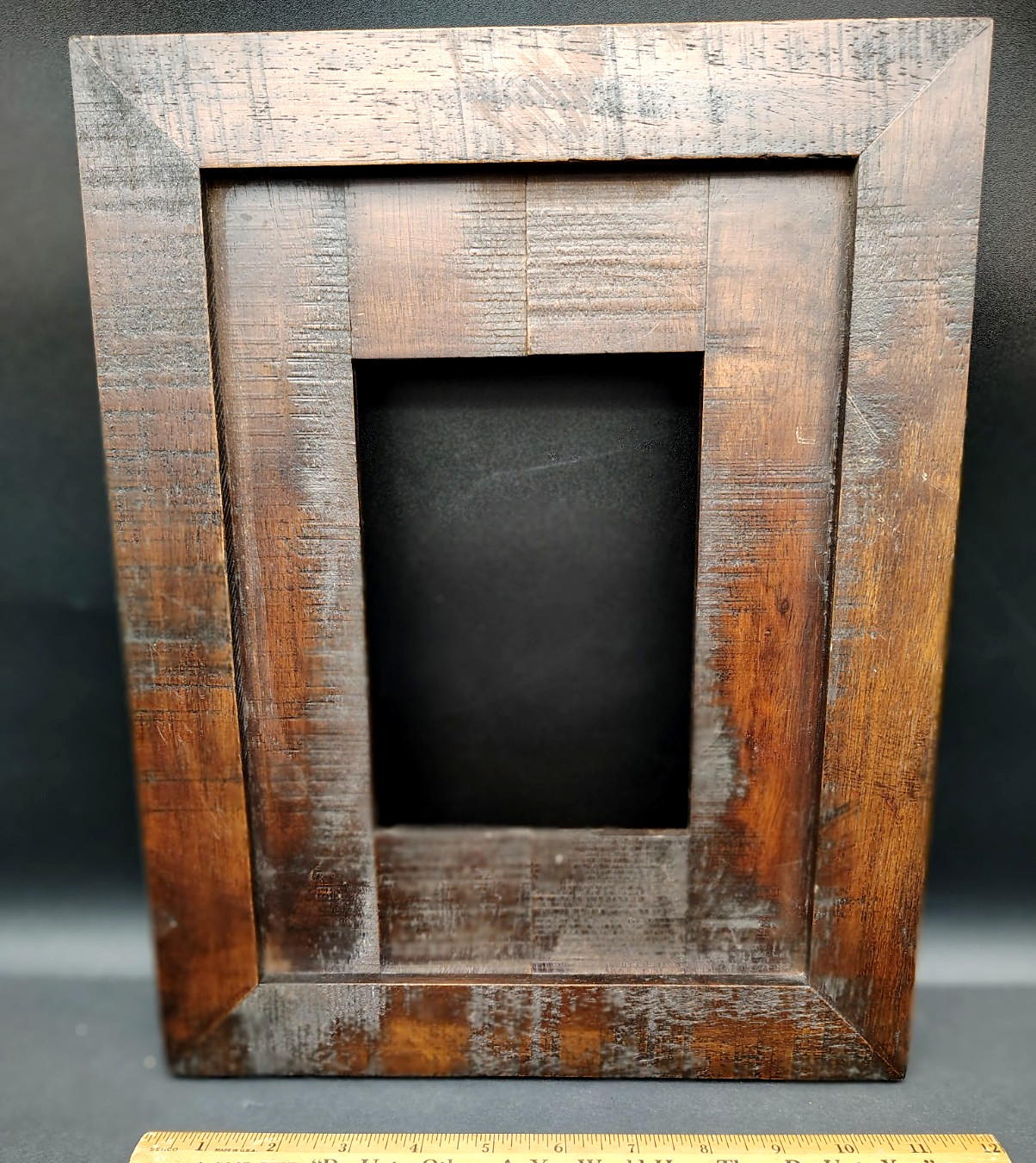 Rustic Reclaimed Wood Picture Frame Distressed Hand Hewn Boards Rich Brown 14x11 gallery