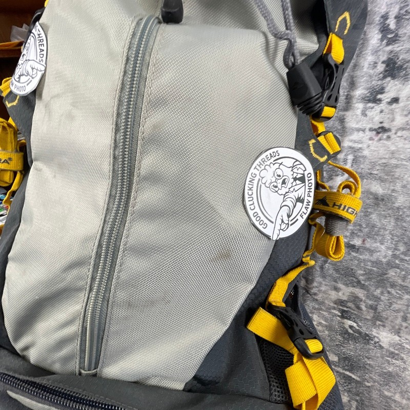 High Sierra 45L Summit Backpack Grey Yellow Hiking Internal Frame Pack 4