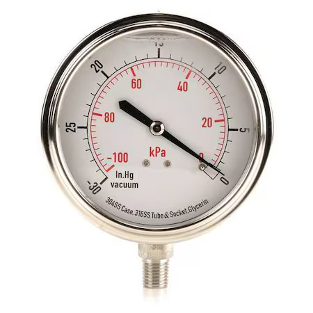 Vacuum Gauge, Liquid Filled, 3-1/2 In, 4Cfj5 gallery