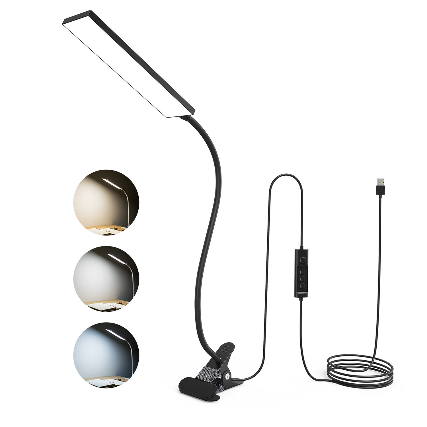Adjustable LED Lamp Dimmable Clip-On Desk Lamp Flexible Reading Light Flexible gallery