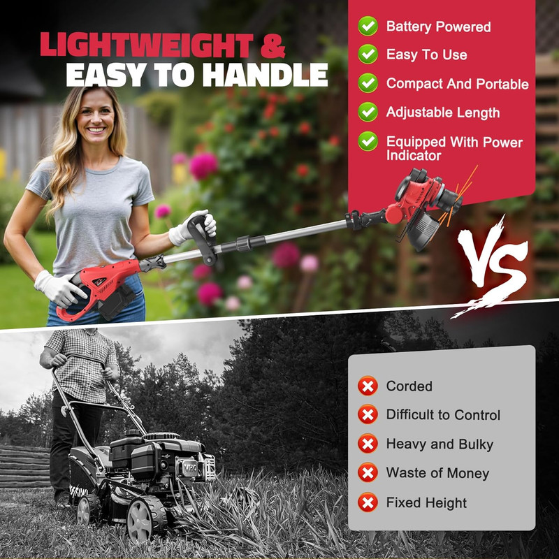 Cordless String Trimmer for Milwaukee 18V Battery Folding 3 in1 Weed (Tool Only) gallery