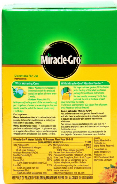 Miracle Gro 170101 All-Purpose Plant Food, 24-8-16 Formula, 4 Lb gallery