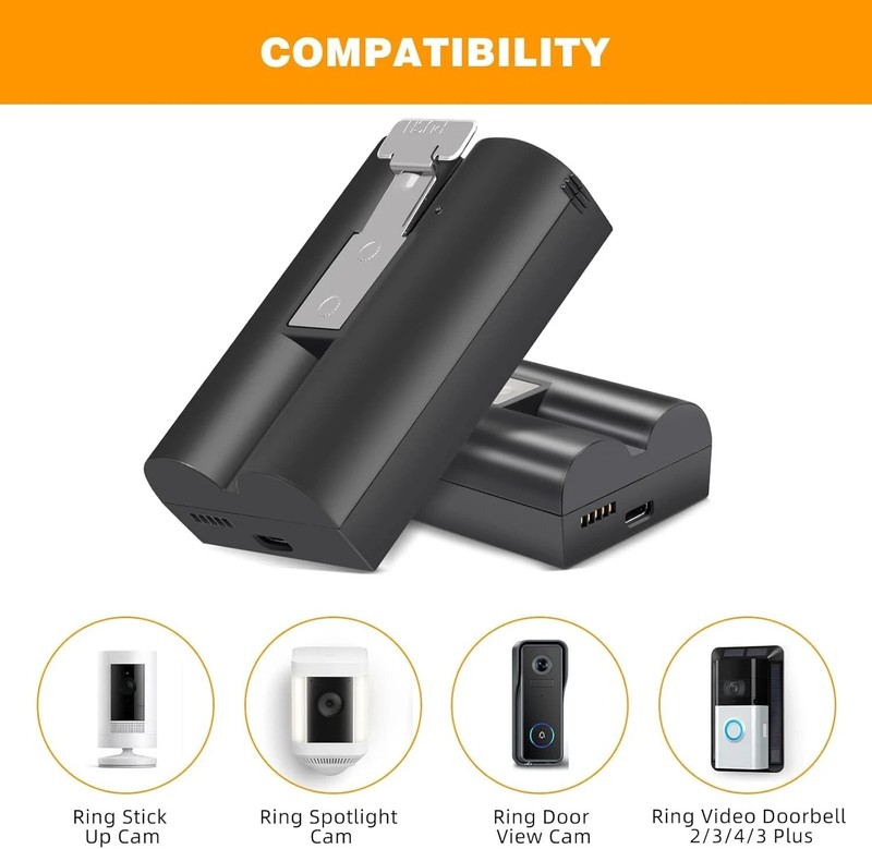 2 Pack Ring V4 Battery for Ring camera Doorbell Solar Floodligh 2/3/4/3 plus US gallery