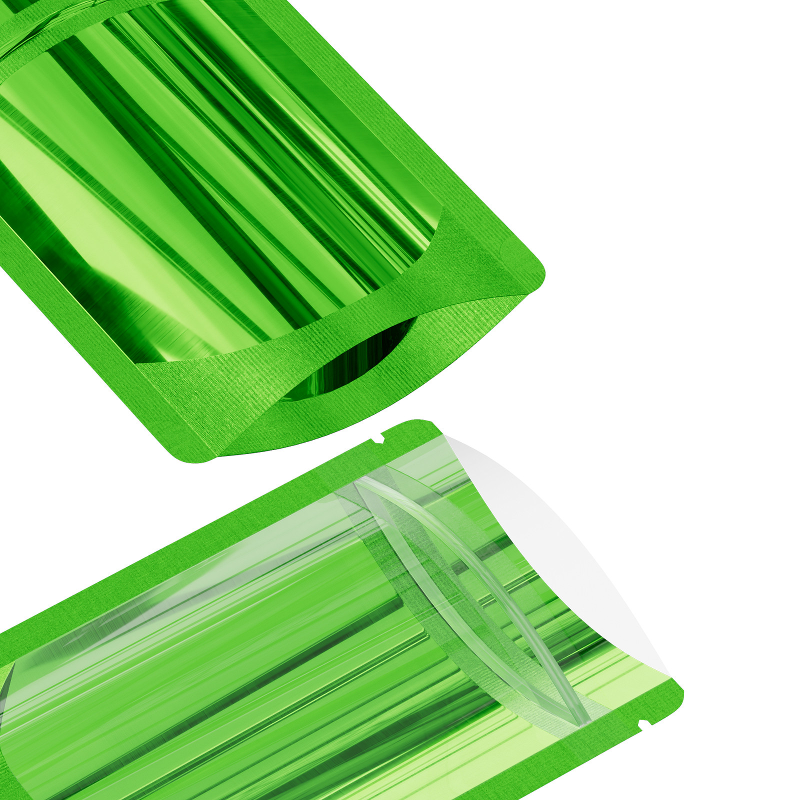 100/500/1000 Clear & Green Stand Up Resealable Freeze Dried Candy Packaging Bags gallery