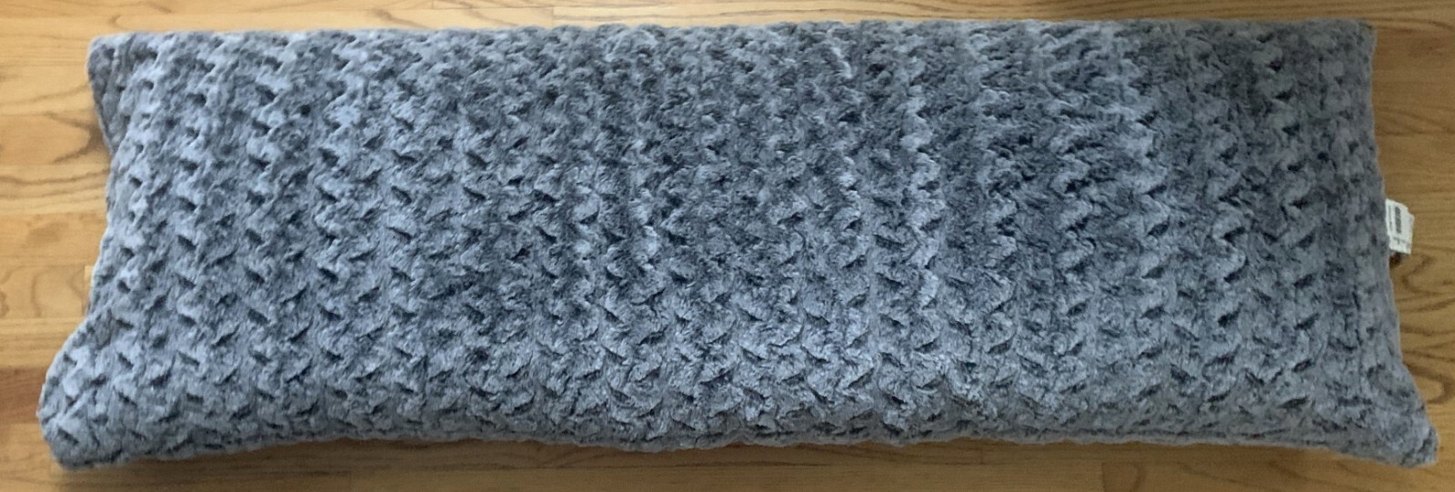NEW WITHOUT TAGS MICROTEX Faux Fur zig zag Body Pillow, gray- 54" x 20" gallery