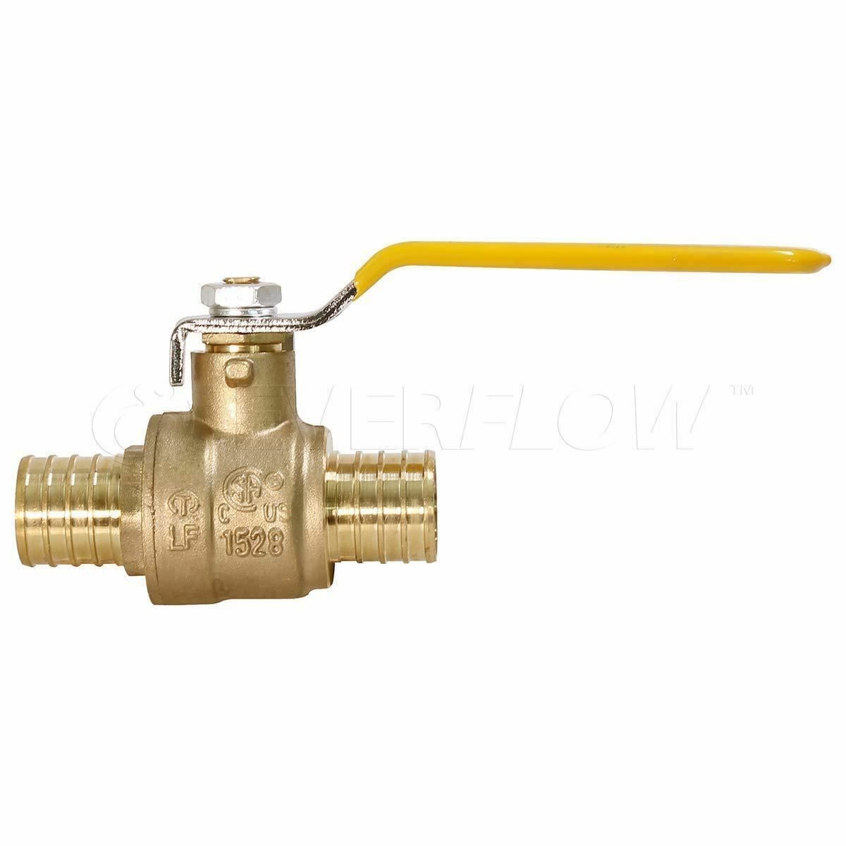 1 Inch Brass Full Port PEX Barb Ball Valve Water Shut Off Drain Pipe Fittings US gallery