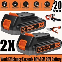2PACK 20V Lithium-ion 2.0Ah Battery for BLACK DECKER 20 Volt LBXR20 LBX20 LB20