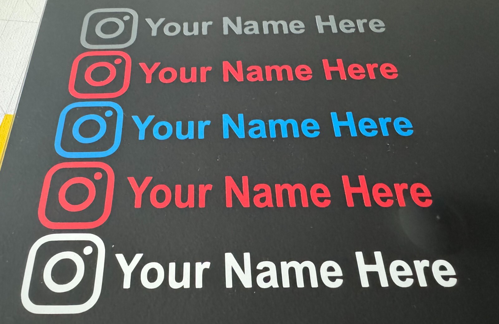 Personalized Instagram Sticker Decal (Contact us for great %%% on 20pcs plus). gallery