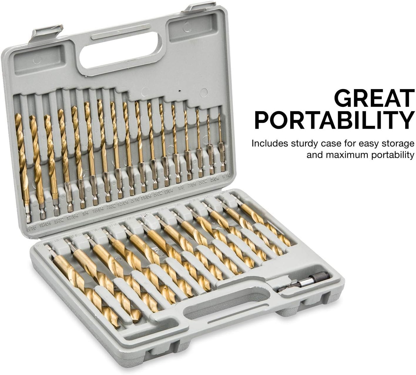 1/4in Hex Shank Drill Bit Set 30pc Quick Change Titanium Twist Drill Bit Set gallery