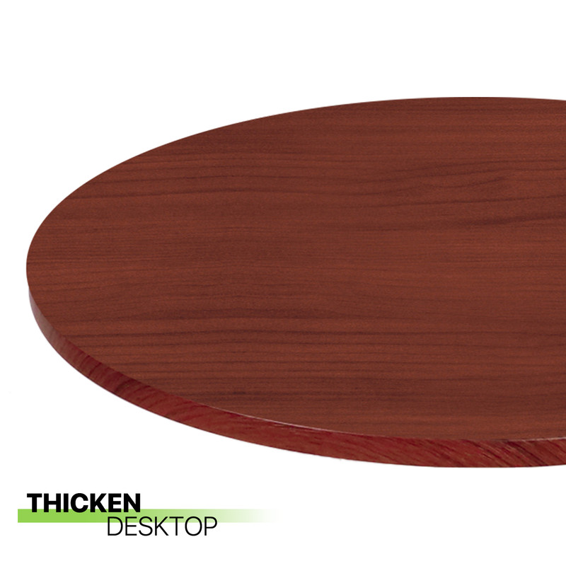 Bistro Pub Bar [ADJUSTABLE HEIGHT] Round Table w/Wooden Marbling Swivel Tabletop gallery