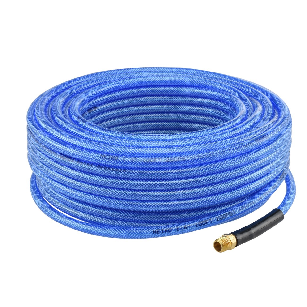 1/4" X 100 FT BRAIDED BLUE IRON FLEX FLEXIBLE AIR HOSE gallery