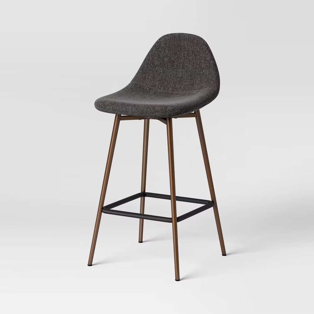 Threshold Curved Back Counter Stool Bar Round Mid-Century Metal gallery