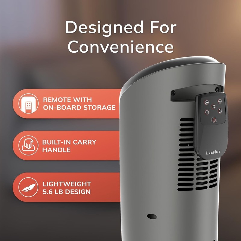 Lasko 751320 Ceramic Tower Space Heater w/ Remote | 1500W | Oscillating | gallery
