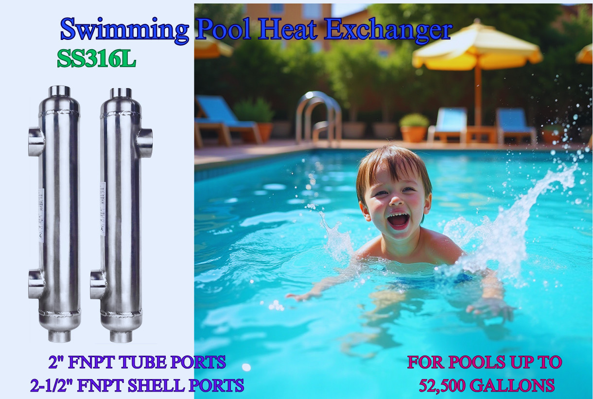 Swimming Pool Heat Exchanger - 316L SS, 600 kBtu, up to 52,500 gallons pools gallery