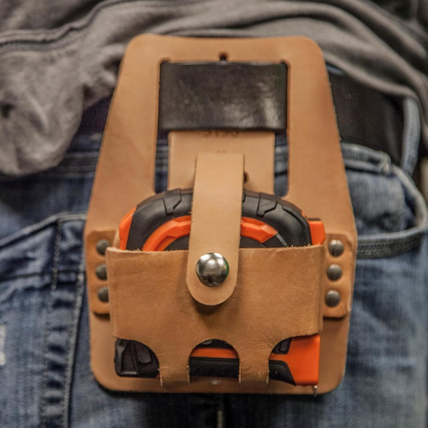 Leather Tape Measure Holder for Large Tools, Durable Construction, Easy Access gallery