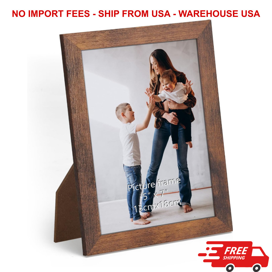 5x7 Picture Frame for Tabletop and Wall, 5 by 7 Rustic Brown Photo Frame gallery