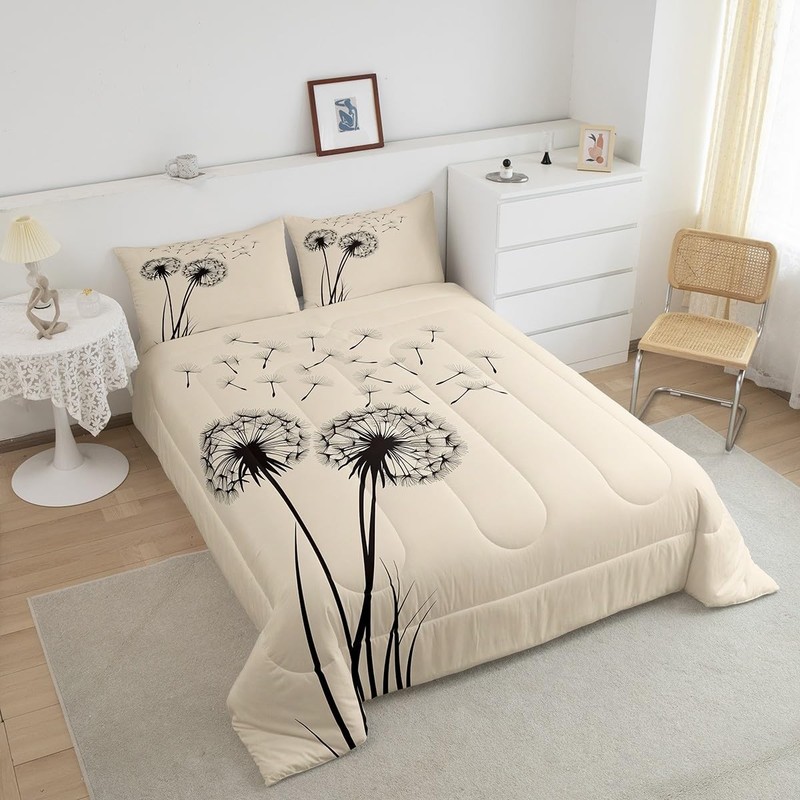 Erosebridal Dandelion Comforter Set King Sizeabstract Dandelion Art Quilted gallery
