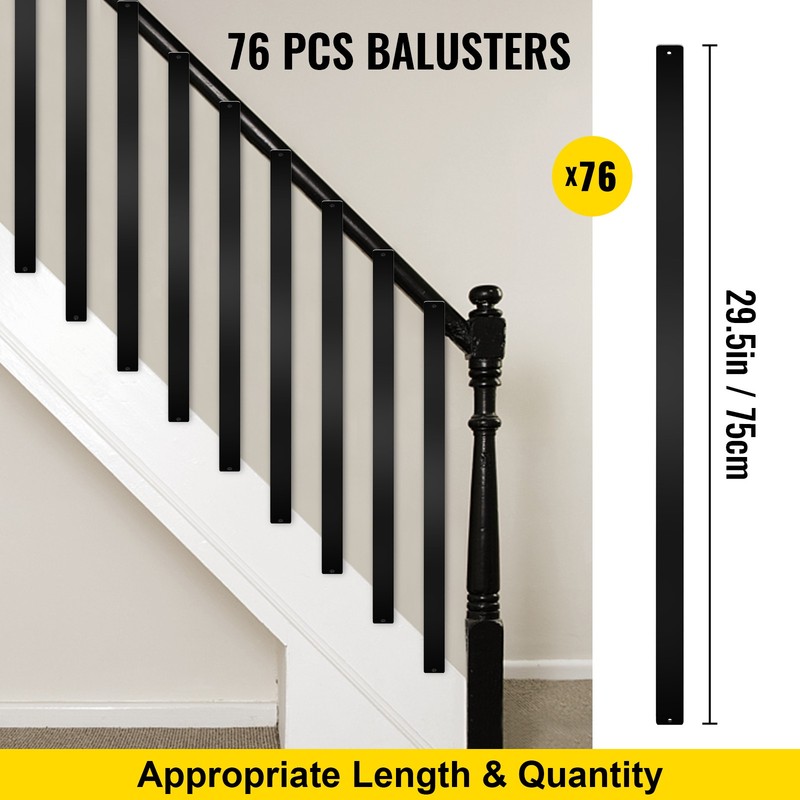 VEVOR Deck Balusters Metal Deck Spindles 76 Pack 29.5" Aluminum Alloy Railing gallery
