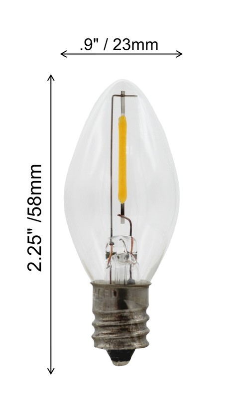 6 LED Replacement Light Bulbs for Night Lights C7 Base, 0.7w, 120v gallery