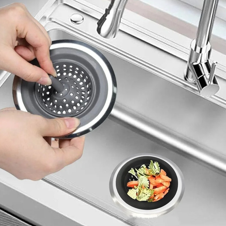 1pc Kitchen Silicone Sink Strainer Anti-Clogging Food Waste & Hair Catcher - NEW gallery