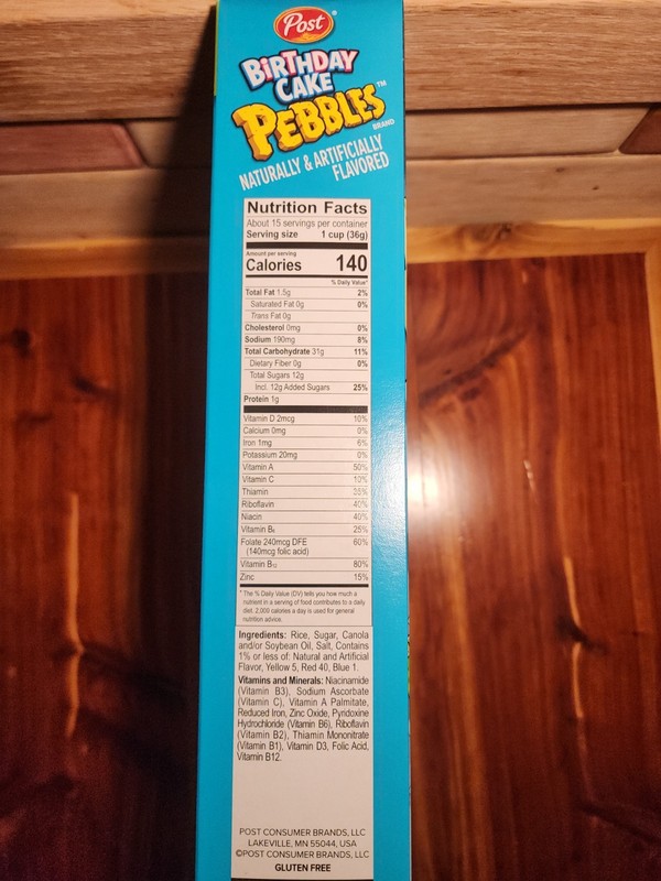 Post 55th Birthday Cake Pebbles Breakfast Cereal Family Size, 18.5 oz gallery