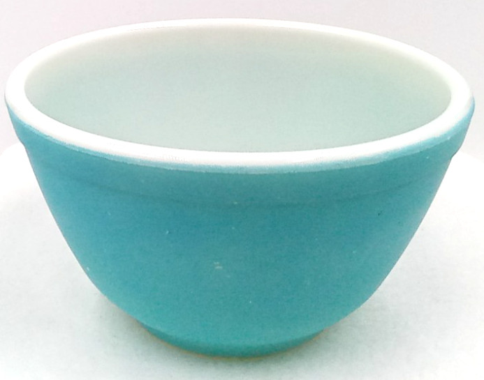 Pyrex Mixing Bowl Nesting Blue Rainbow Primary Color 401 Glass Vintage MCM USA gallery