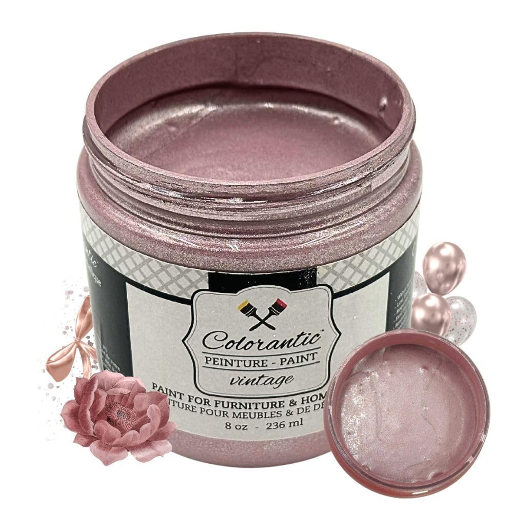Colorantic Rose Gold Metallic Paint Shimmering Pink Chalk Paint For Furniture gallery