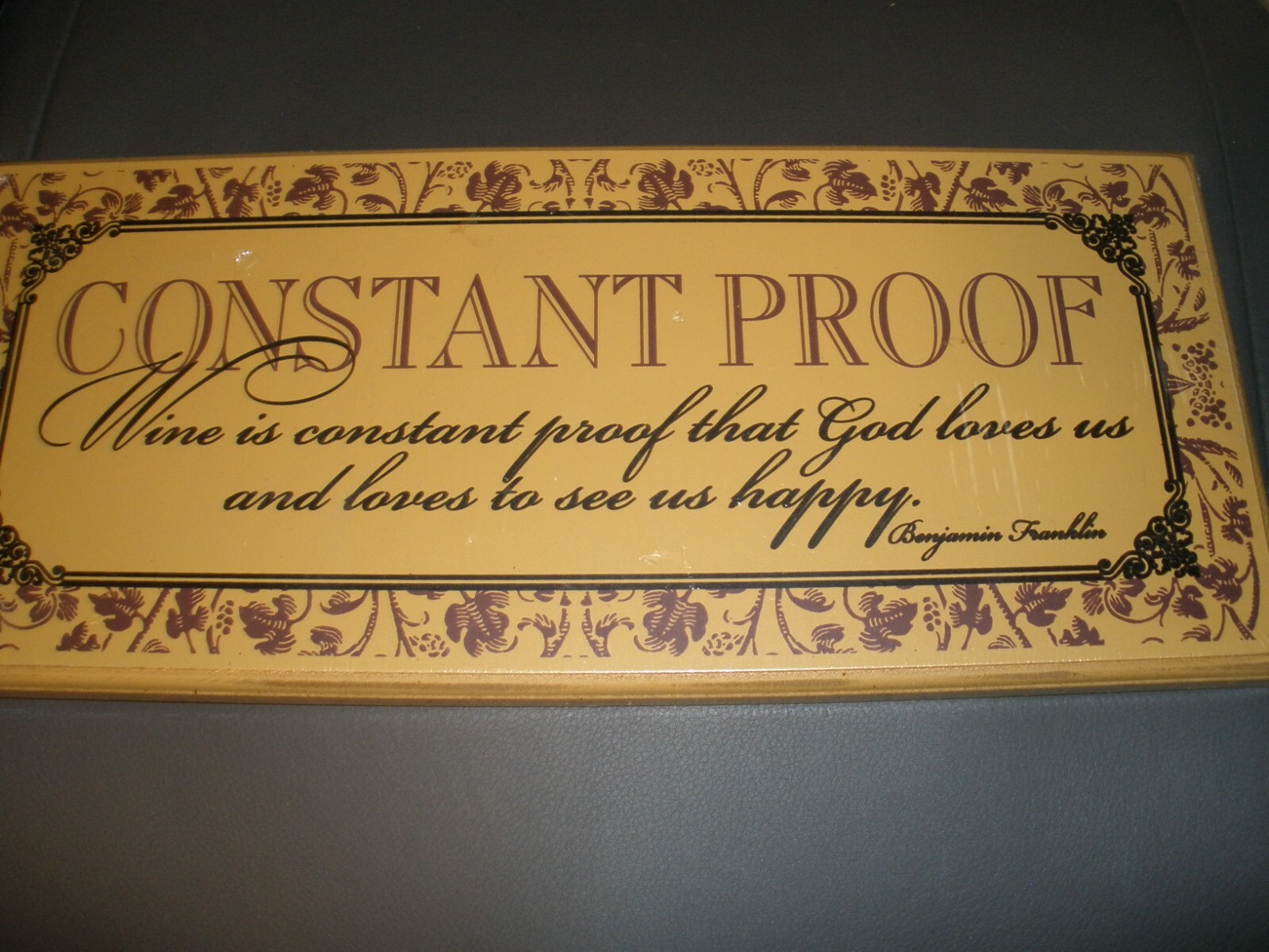 NEW Danielson Designs Constant Proof Benjamin Franklin Plaque 16"x7" gallery