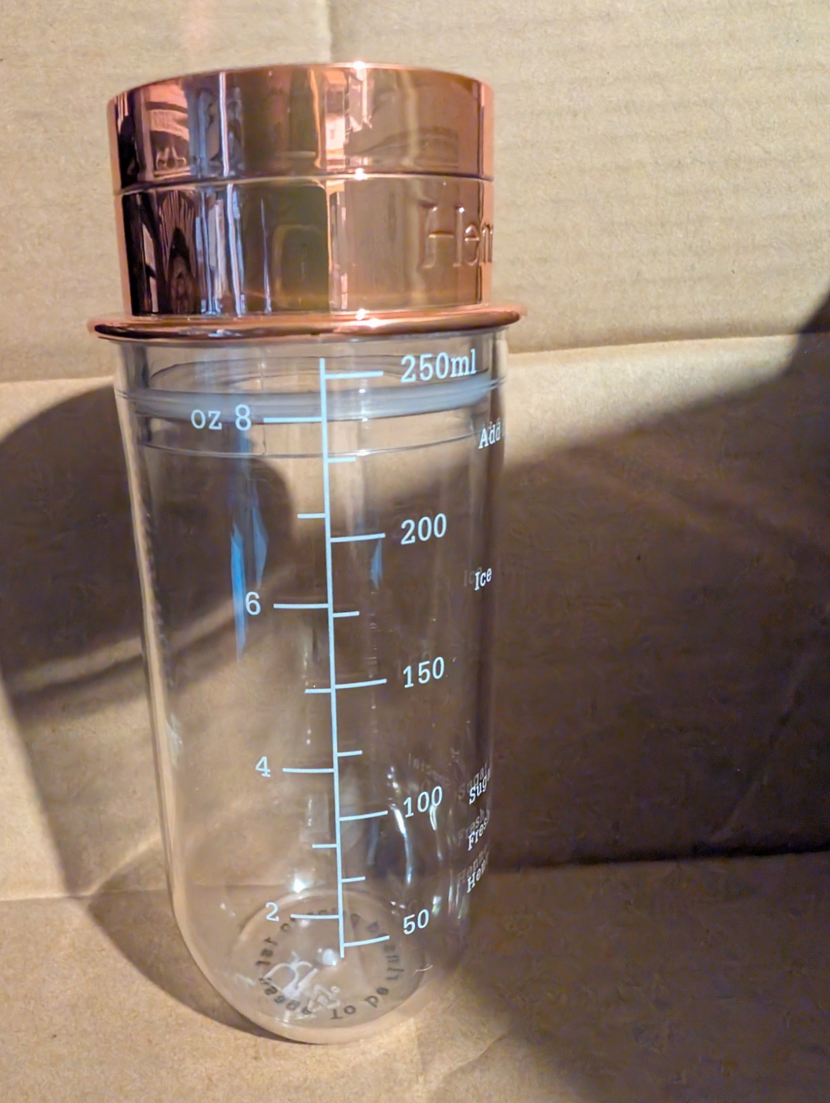 Hennessy Cocktail Shaker 250ml Capacity Clear Plastic With Copper Top gallery