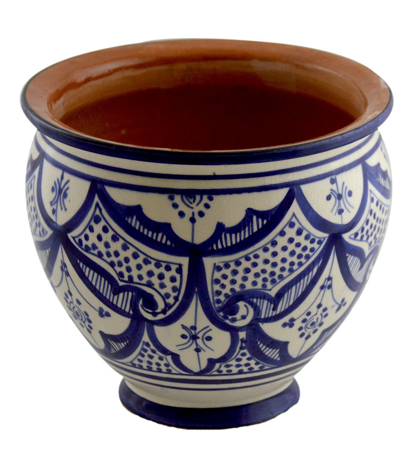 Flower Pot Moroccan Spanish Garden Drain Hole Ceramic Terracotta Planter Plant gallery