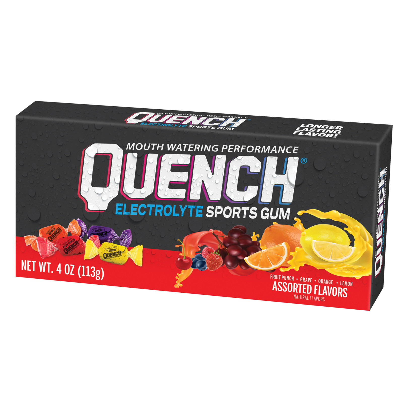 Mueller Quench Chewing Gum Variety Box: 25 pieces (Lemon, Fruit, Orange, Grape) gallery