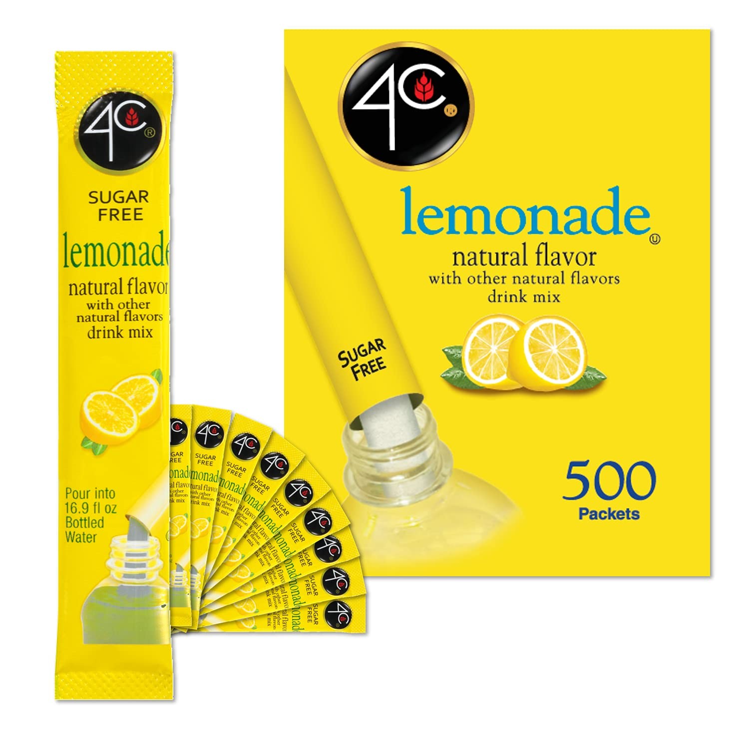4C Powder Drink Stix, Lemonade 500 Count, Bulk Buy, Singles Stix, On the Go, ... gallery