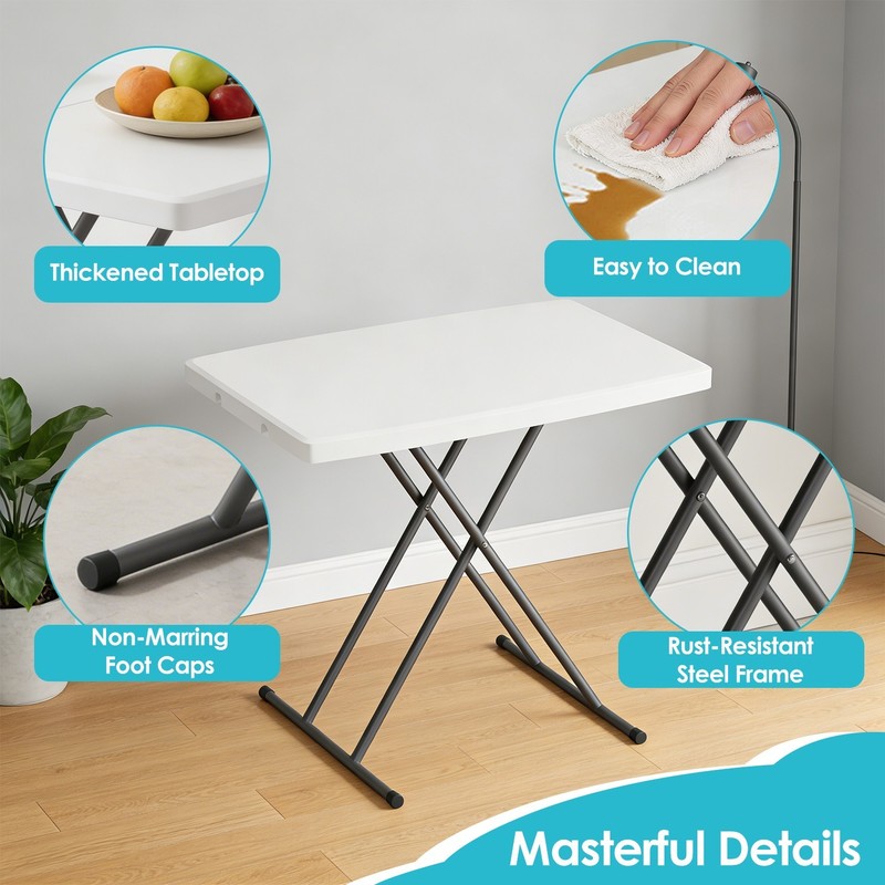 30 Inch Folding Table, Utility Foldable Table for Small Spaces,Small Desk Adjust gallery