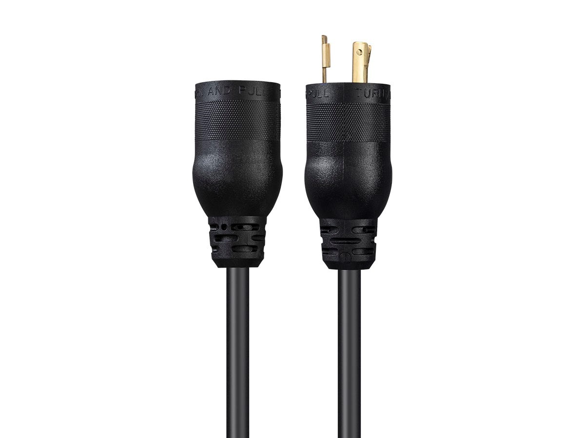 Heavy Duty Extension Cord - 10 Feet - Black | NEMA L5-20P to NEMA L5-20R, 12AWG gallery