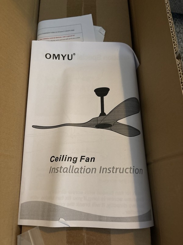 OMYU 42” Ceiling Fan No Light Remote Reversible DC Motor Outdoor Indoor gallery