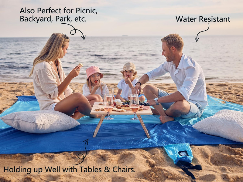 Extra Large Sandproof Beach Blanket - Waterproof & Quick Drying Mat gallery