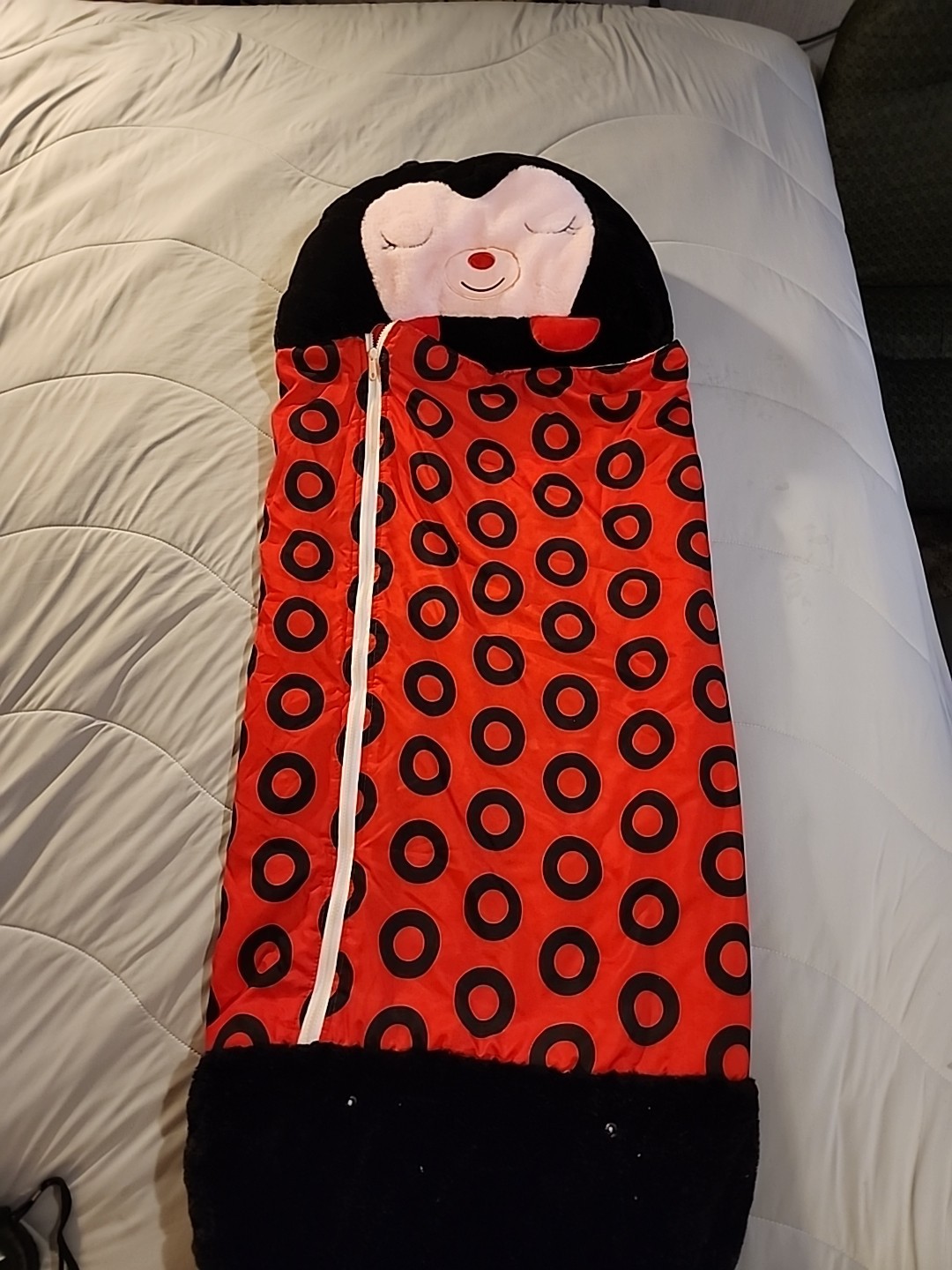 Happy Nappers Ladybug Pillow & Sleeping Bag 2-in-1 - Medium 54"x20" for Kids 3+ gallery