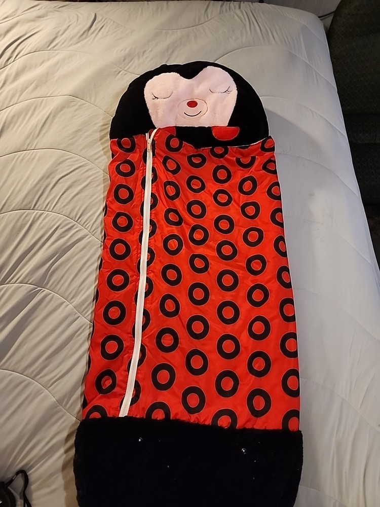 Happy Nappers Ladybug Pillow & Sleeping Bag 2-in-1 - Medium 54"x20" for Kids 3+