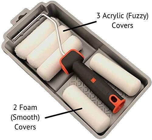 7 Piece 4” Paint Roller Kit with Tray - Includes Acrylic, Polyester and Foam gallery