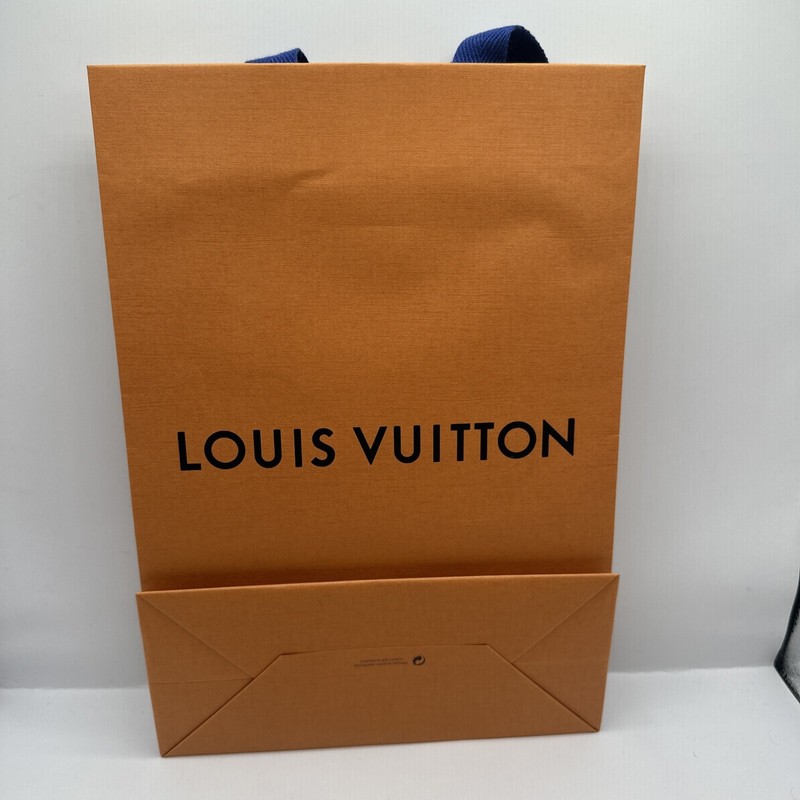 Louis Vuitton Authentic Orange Paper Shopping Bag Gift 9.75x14x4.25 gallery