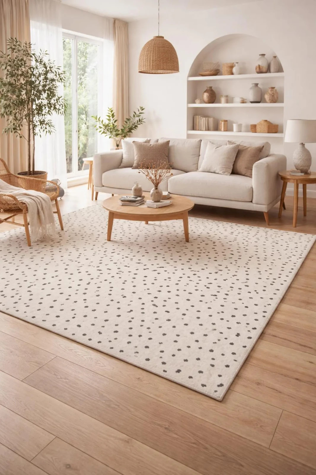 Premium Minimalist Beige Speckled Area Rug 6x9 & 8x12 – Modern Hand Tufted 8x10 gallery