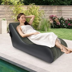 PVC Flocking Sofa Bed Max Capacity 440.92lbs Inflatable Sofa Folding Sofa Bed