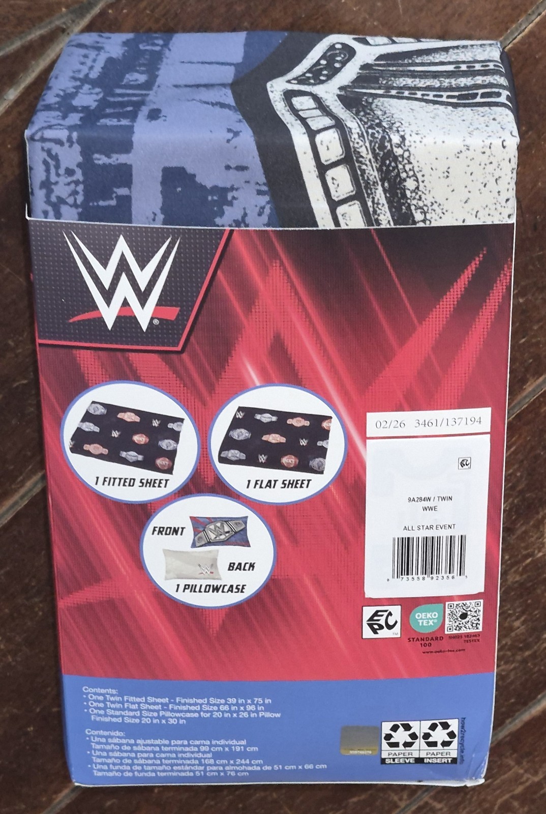 WWE: ALL STAR EVENT 3pc Twin Sheet Set! 1 Fitted, 1 Flat Sheet & 1 Pillow Case! gallery