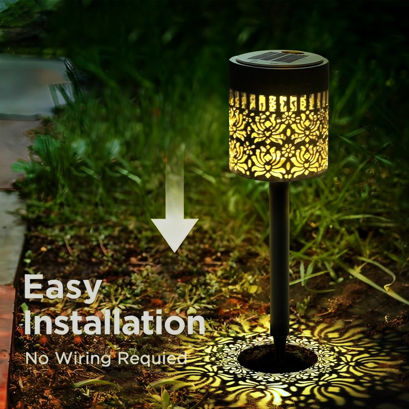 2 Pack LED Solar Pathway Lights Outdoor Solar Landscape Lights Lawn Patio Decor gallery