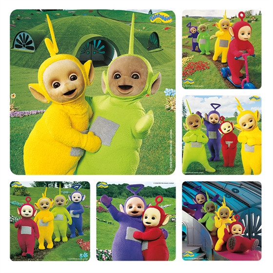 25 (Licensed, Sandylion) Teletubbies Stickers, Assorted 2.5" x 2.5" each gallery