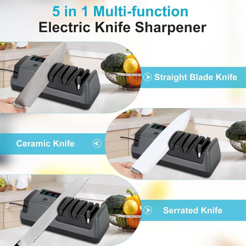 Professional Electric Knife Sharpener Sharpening Machine Household 5-in-1 gallery
