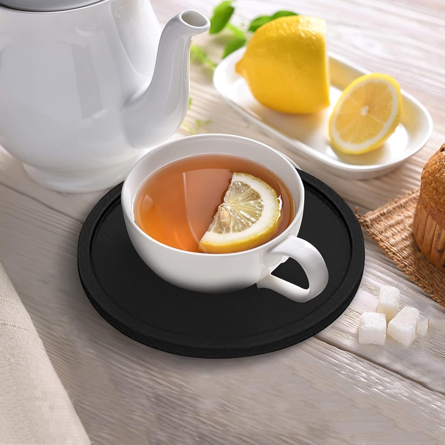 Anti-Slip Reusable Drink Coasters Set - Non Slip Silicone Coasters Protect Desk gallery