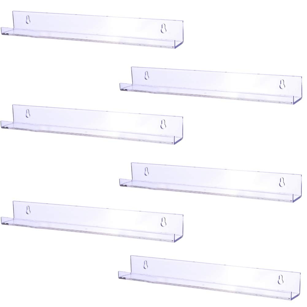 Sooyee 6 Pack 15 Inch Acrylic Invisible Floating Bookshelf for Kids Room, Mod... gallery