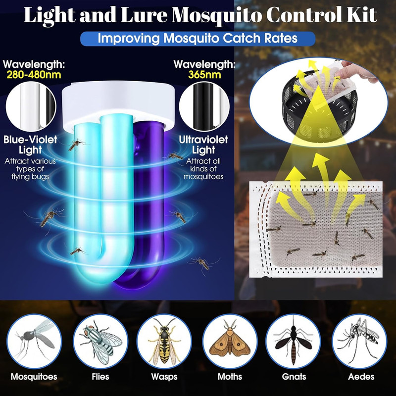 2 Pack 41050 7W Replacement Bulbs with 4 Mosquito Attractant Lures, Compatible w gallery